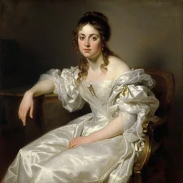 olivia wilde painted by ingres, aristocratic pose, oil paintingt
