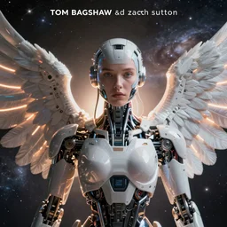 a beautiful ultradetailed fine art photo of a cybernetic cyborg angel set against galactic space, by tom bagshaw and zach sutton, portrait, soft backlighting, cybernetic implants on the face, 5 0 mm lens, golden ratio composition, detailed faces, studio lighting, very detailed, mechanical robot neon wings, artstation, 8 k, highly coherent