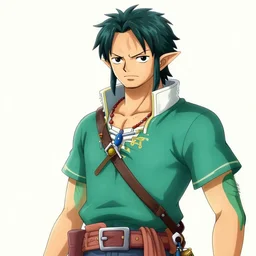toon link from legend of zelda, drawn by eiichiro oda, one piece
