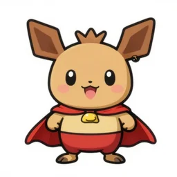 cute miss mascot posipi posipi plusle super hero sticker art, cronobreaker, beeple game icon