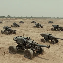 film still of a barren wasteland filled with old killing machines, by rupam raaj r., trending on artstation