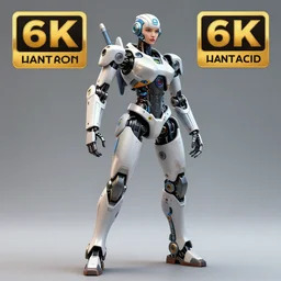 dream Full body Picture of a female robot, battle, extremely detailed, trending on artstation, artstationHD, artstationHQ, octane, full HD, 16K, award winning