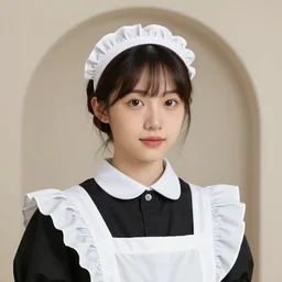 neco-arc as a maid in the style of Pierre-Auguste Renoir, highly detailed features