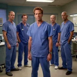 a scene from the tv show scrubs, by fantasy artist tiago da silva ( grafik ) highly detailed, cinematic, concept art, digital matte painting
