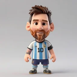 a caricature of messi as a funny pixar character claymation action figure, high quality, 8 k, soft lighting, diorama, realistic materials, by frank frazetta, simon bisley, jack kirby, marlene dumas