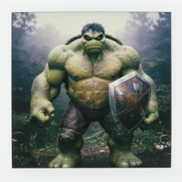 a badass turtle fighter oversized hulked animal anthropomorphic with a shield made out of a turtle shell, on deep forest peak, cinematic focus, polaroid photo, vintage, soft lights, foggy, by oleg oprisco, by thomas peschak, by discovery channel, by victor enrich, by gregory crewdson