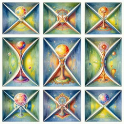 colorful pattern of escher style 3 6 0 panorama with hieronymus bosch style bubble