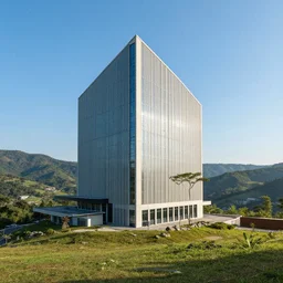 a building in a stunning landscape by johnny bruck