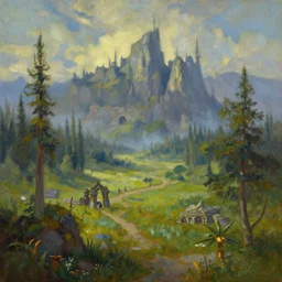 world of warcraft landscape, oil painting, by greg rutkowski