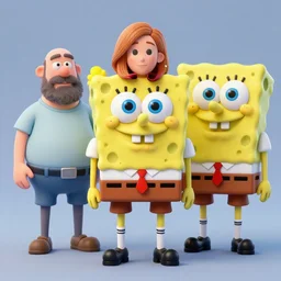christina hendricks as spongebob squarepants characters, 3 d render, blender,
