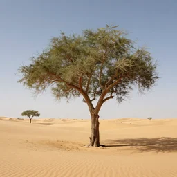 landscape of a tree in the desert, concept art, artstation, highly detailed, by ruan jia