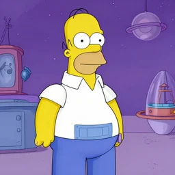 homer simpsons as a space captain