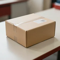 a picture of a box on a table at the post office, realistic - w 9 6 0