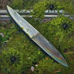 knifeimpressionism streaks randomly exposes moss spiders subway