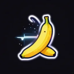 logo of a banana, synthwave styled