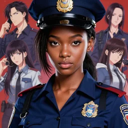 A beautiful young anime African-American dieselpunk policewoman || very anime, fine-face, handsome face, realistic shaded Perfect face, fine details. Anime. realistic shaded lighting poster by Ilya Kuvshinov katsuhiro otomo ghost-in-the-shell, magali villeneuve, artgerm, Jeremy Lipkin and Michael Garmash and Rob Rey