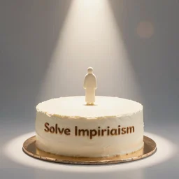 a cake that solves imperialism. food photography, studio lighting, bokeh, instagram, spotlighting, holy relic, forbidden snack