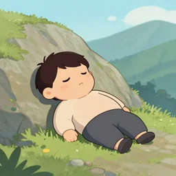 a bored tonno who doesn't want to go in the mountain because he is lazy