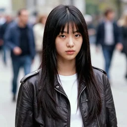 ektachrome, youthful asian demure, exquisite features, feminine cut, frontiers in flight leather, queen elizabet ii, adidas, benny hill, sebastian faena