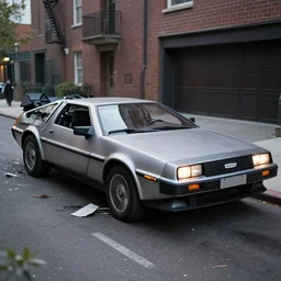 crashed delorean