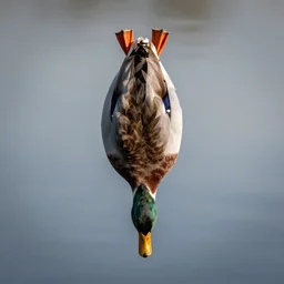 an upside down duck, vertical inversion
