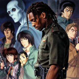 bobby shmurda!! wearing uniform, dreadlocks, holding pistol at side, side view, looking down | | audrey plaza, fine detail!! anime!! realistic shaded lighting!! poster by ilya kuvshinov katsuhiro otomo ghost - in - the - shell, magali villeneuve, artgerm, jeremy lipkin and michael garmash and rob rey
