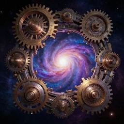 the inner working of the universe, trending on artstation, galaxy gears, science fiction, octane render, comic book art, highly detailed