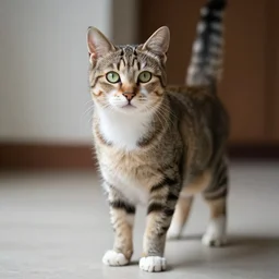 a cat standing up