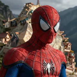 Peruvian Spiderman with his mask taken off