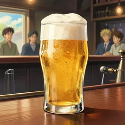 highly detailed colored ink illustration of a glas of beer on a bar, ultra realistic, clear weather, golden hour, sharp focus, cinematic lighting, sharp focus, clean shaped illustration by kim jung gi, studio ghibli, ric estrada, ron english and eiichiro oda