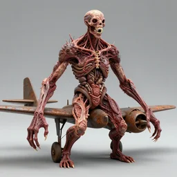 technobiological rusty fighter aircraft consisting of teeth tumors, veins, meat, kidneys, entrails, guts, skin, blood. bodyhorror, high detail, photorealism, full length view, concept art, octane render, biopunk cgsociety by hermann nitsch, dariusz zawadzki