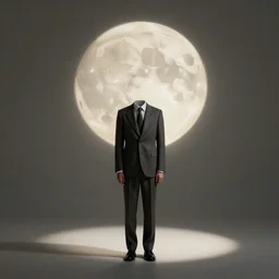 a woodcutter dressed in a classic briony suit, by yohji yamamoto standing in a shadow of the moon light, sense of mystery, muted colors, simple shapes, long shot, full shot, by bill henson, epic lighting, golden ratio, perfect composition, dramatic, fine detail, intricate, octane render, crayons