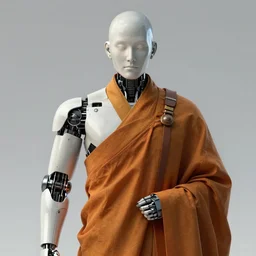 a humanoid cyborg monk