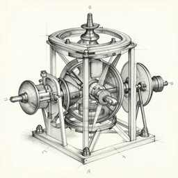 detailed working blueprint for a perpetual motion machine, Leonardo DaVinci