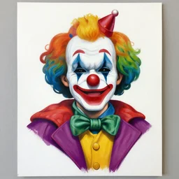 painting of a clown in the style of chicano street style tattoo