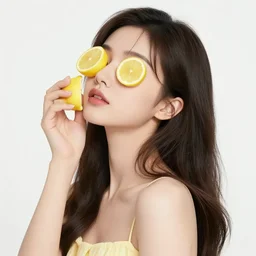 the portrait of an absurdly beautiful, graceful, elegant, sophisticated, young teen anime girl made up of lemons looking up, an ultrafine hyperdetailed illustration by kim jung gi, irakli nadar, intricate linework, bright colors, octopath traveler, final fantasy, unreal engine 5 highly rendered, global illumination, super radiant light, detailed and intricate environment