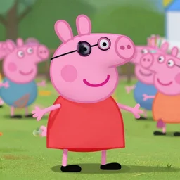 a realistic peppa pig rave