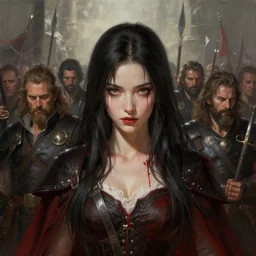 shalltear bloodfallen with her army behind her, detailed, centered, digital painting, artstation, concept art, donato giancola, joseph christian leyendecker, wlop, boris vallejo, breathtaking, 8 k resolution, extremely detailed, beautiful, establishing shot, artistic, hyperrealistic, beautiful face, octane render, cinematic lighting, dramatic lighting, masterpiece