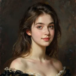 a high fashion studio portrait of a charming anime girl, painting style by gaston bussiere, craig mullins, j. c. leyendecker