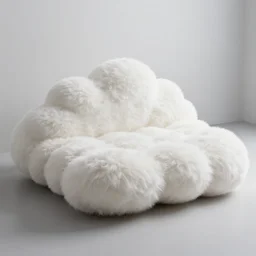 fluffy floating bed in shape of a cloud