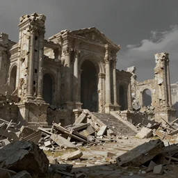 beautiful matte painting intricate ruins and rubble, sharp focus, ultra detailed by alex grey and beeple