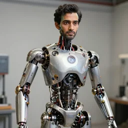 animatronic Kumail Nanjiani, exposed mechanics, photo, Stan Winston studios, detailed, 4k