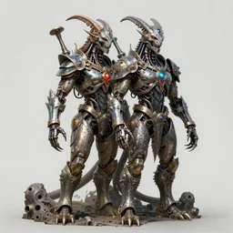 beautiful two headed monster fantasy character portrait, ultra realistic, cyborg, wide angle, intricate details, the fifth element artifacts, highly detailed by peter mohrbacher, hajime sorayama, wayne barlowe, boris vallejo, aaron horkey, gaston bussiere, craig mullins