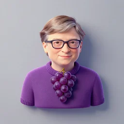 face icon stylized minimalist bill gates sweater made of grapes!, loftis, cory behance hd by jesper ejsing, by rhads, makoto shinkai and lois van baarle, ilya kuvshinov, rossdraws global illumination