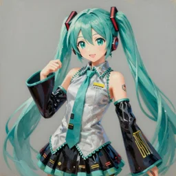 hatsune miku, creativity, oil painting by jama jurabaev, extremely detailed, brush hard, artstation, for aaa game, high quality, brush stroke