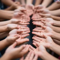 photograph of hands lots of hands, one point perspective, 1-point perspective, tilt shift, sigma 85mm f/1.4, 4k, depth of field, high resolution, 4k, 8k, hd, full color
