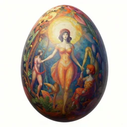 the egg of creation, metaphysical art, surrealism, zbrush, unreal engine, vibrant, detailed, by marianne north