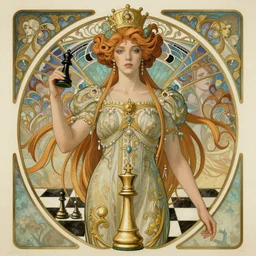 twenty year old anya taylor - joy ( queen's gambit ) as a chess queen, art nouveau, fantasy, intricate, elegant, highly detailed, sharp focus, art by artgerm and greg rutkowski and wlop