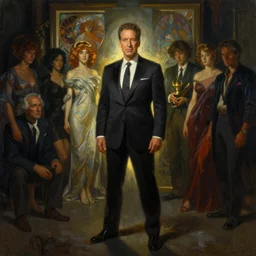 awe-inspiring award-winning concept art painting of Jerry Seinfeld as himself, by Julie Bell, Jean Delville, Virgil Finlay, Alphonse Mucha, Ayami Kojima, Amano, Charlie Bowater, Karol Bak, Greg Hildebrandt, Jean Delville, Frank Frazetta, Peter Kemp, and Pierre Puvis de Chavannesa, extremely moody lighting, glowing light and shadow, atmospheric, shadowy, cinematic, 8K,