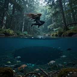 the howling wind through the dense forest carrying the salty atmosphere from the darkest black hole lake ; only of three of such rarest beautiful underwater sea creatures lived. the wise talkers of the high council knew of their true secret names. at this moment, the lake was completely still. - n 9